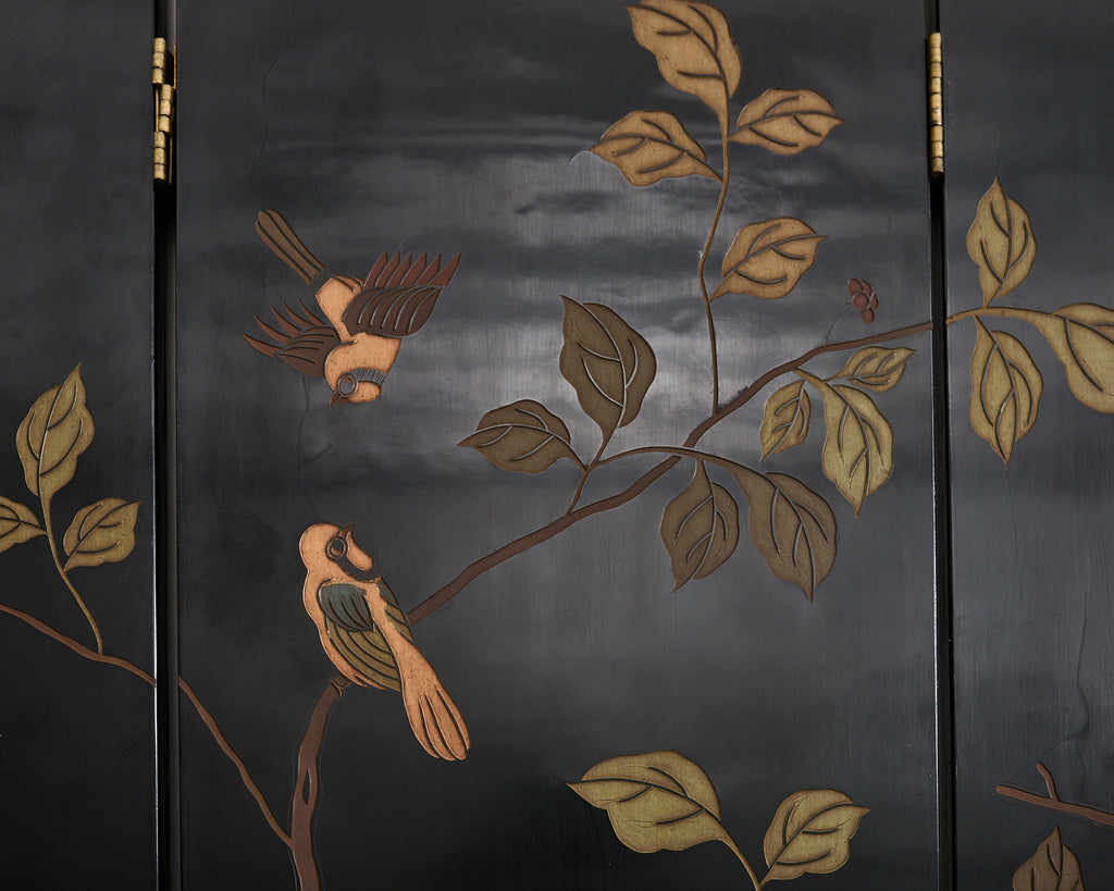 Grand Chinese Export Eight Panel Lacquered Coromandel Screen
