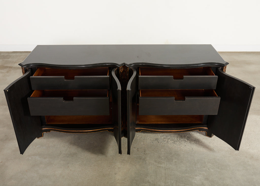Nancy Corzine Chinoiserie Marble Top Sideboard Dresser Server