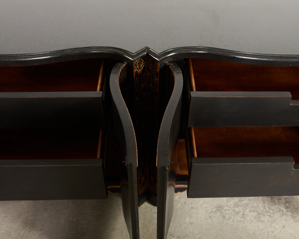 Nancy Corzine Chinoiserie Marble Top Sideboard Dresser Server