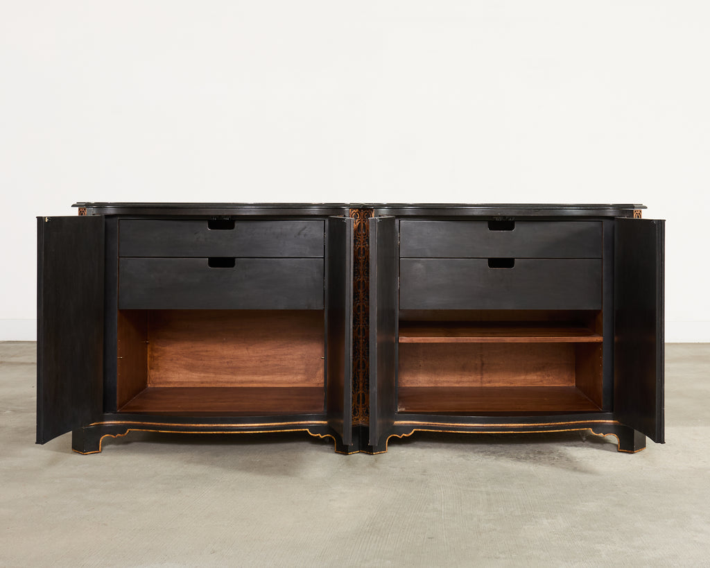 Nancy Corzine Chinoiserie Marble Top Sideboard Dresser Server