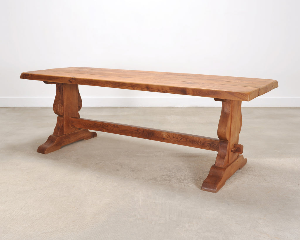 Country French Provincial Oak Farmhouse Dining Table 7Ft