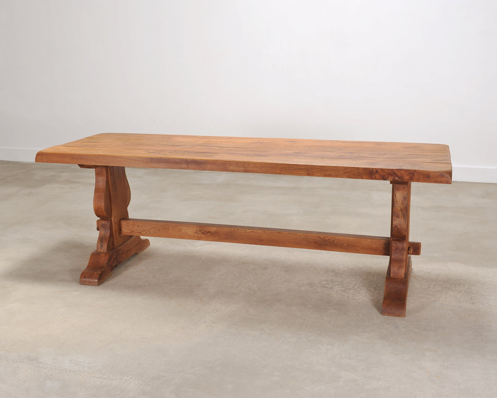 Country French Provincial Oak Farmhouse Dining Table 7Ft