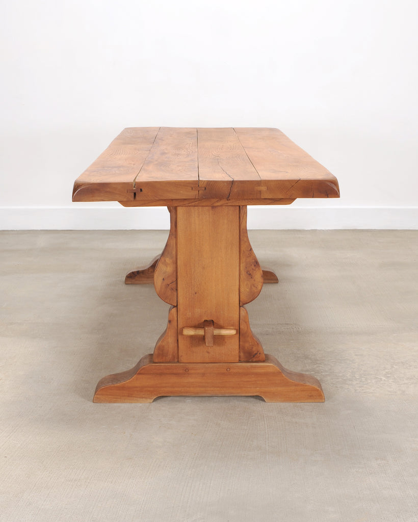 Country French Provincial Oak Farmhouse Dining Table 7Ft