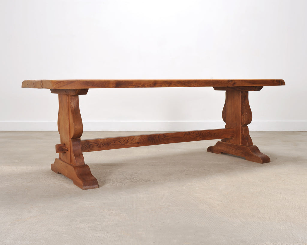 Country French Provincial Oak Farmhouse Dining Table 7Ft