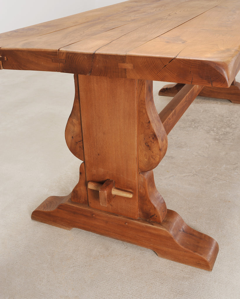 Country French Provincial Oak Farmhouse Dining Table 7Ft