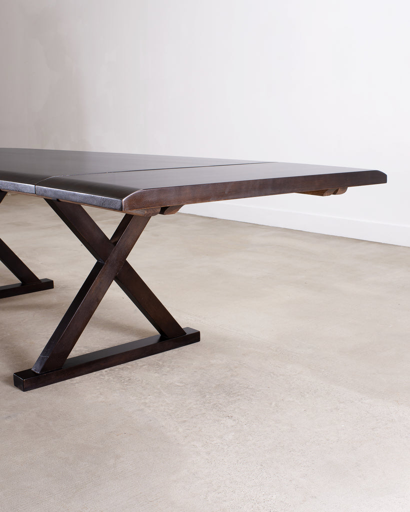 Christian Liaigre Style Ebony Oak Courier Dining Table 9.5 Ft