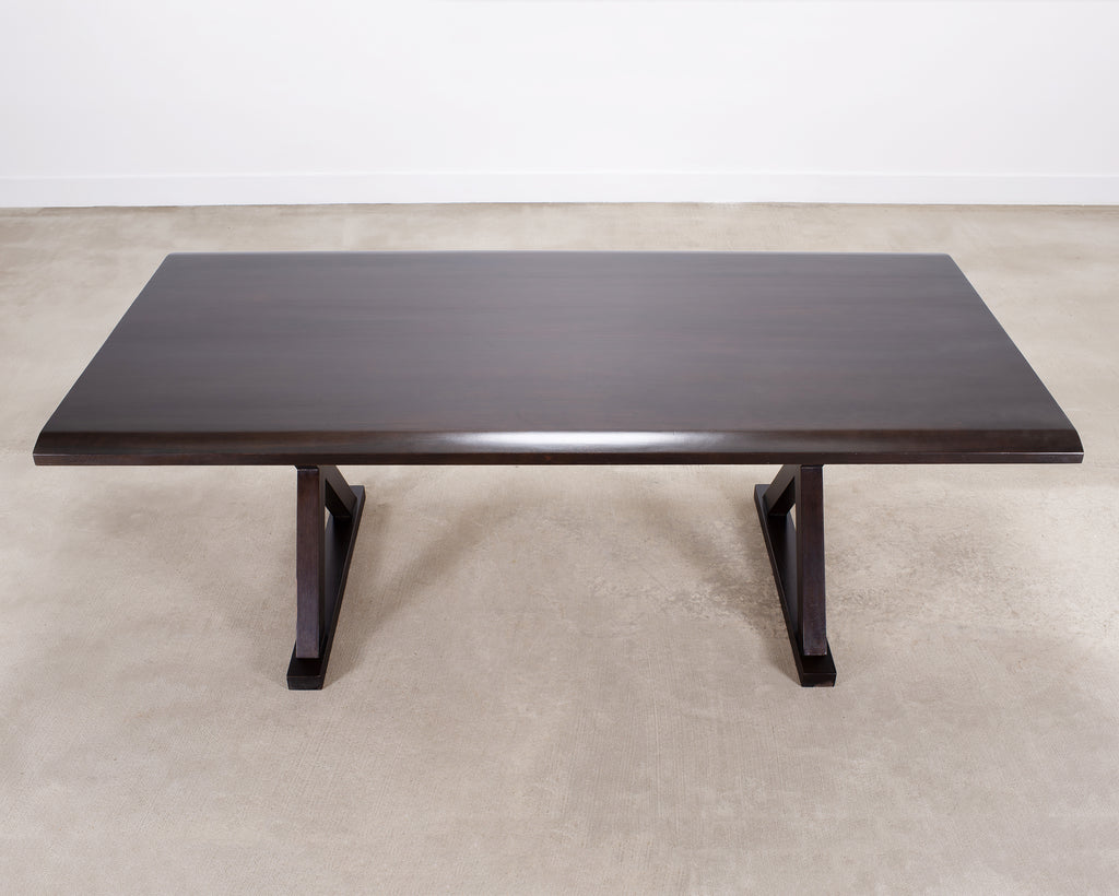 Christian Liaigre Style Ebony Oak Courier Dining Table 9.5 Ft