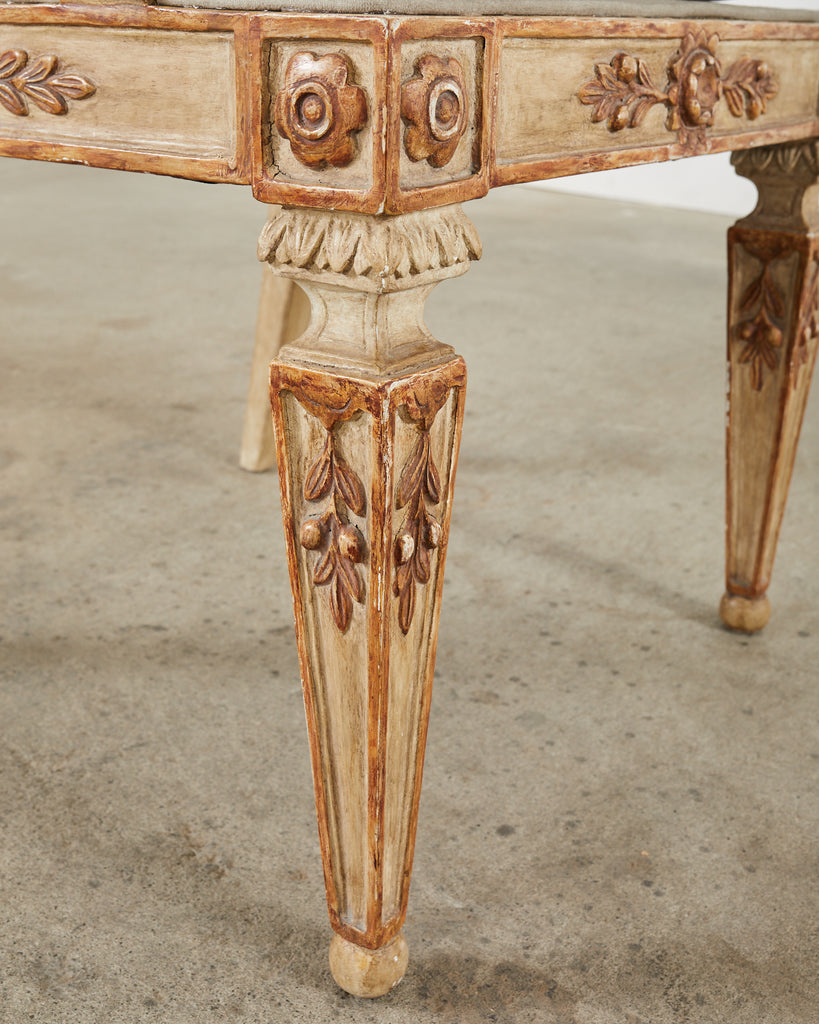 Hendrix Allardyce Neoclassical Venetian Style Painted Library Chair