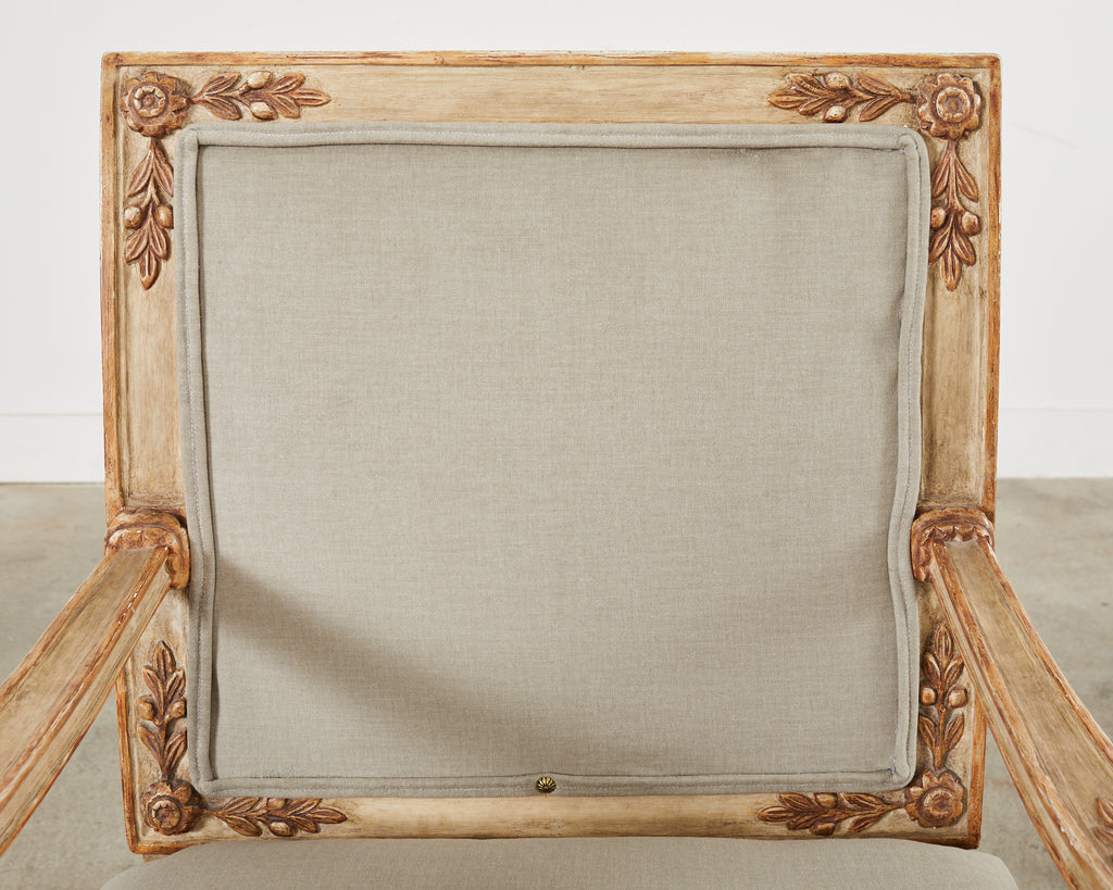 Hendrix Allardyce Neoclassical Venetian Style Painted Library Chair