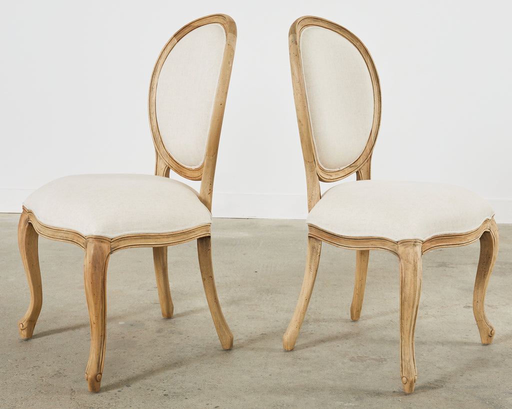 Set of Six Country French Provincial Style Dining Chairs