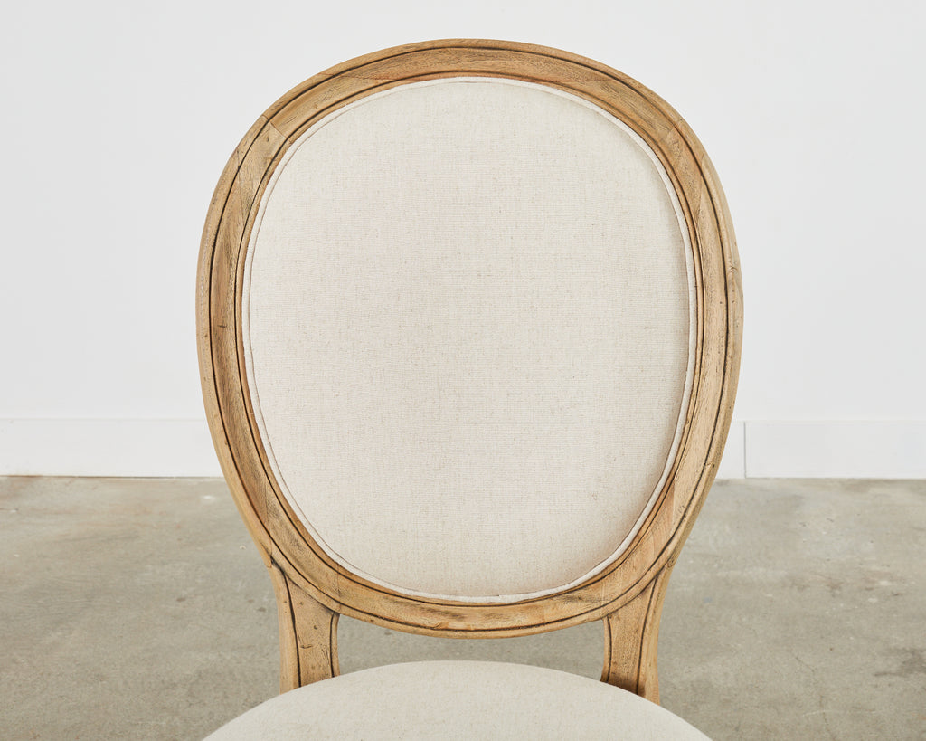 Set of Six Country French Provincial Style Dining Chairs