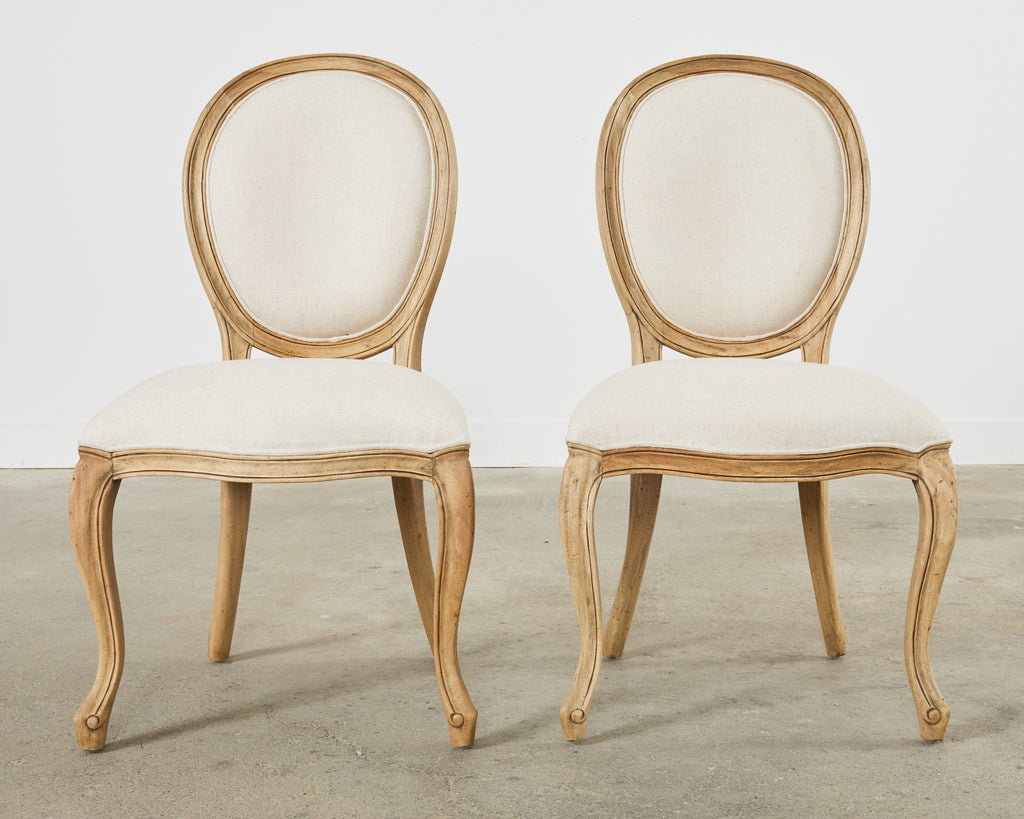 Set of Six Country French Provincial Style Dining Chairs