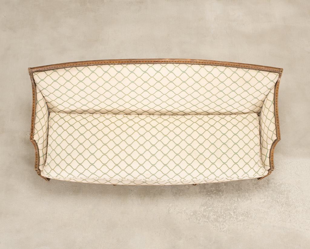 19th C. English Georgian Neoclassical Painted Cabriole Sofa