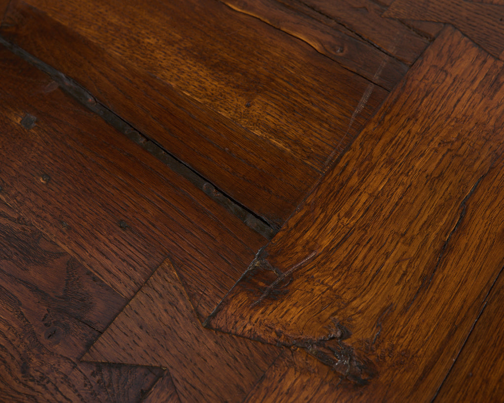 Country French Provincial Oak Farmhouse Double Pedestal Dining Table