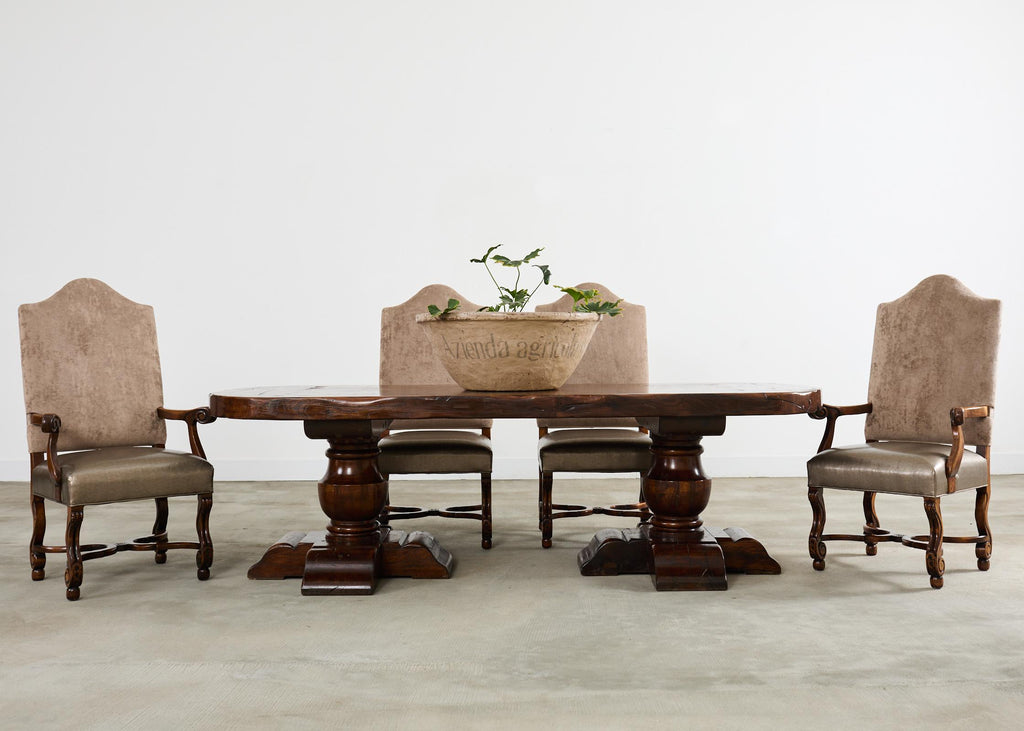 Set of Fourteen Baroque Style Os de Mouton Dining Chairs