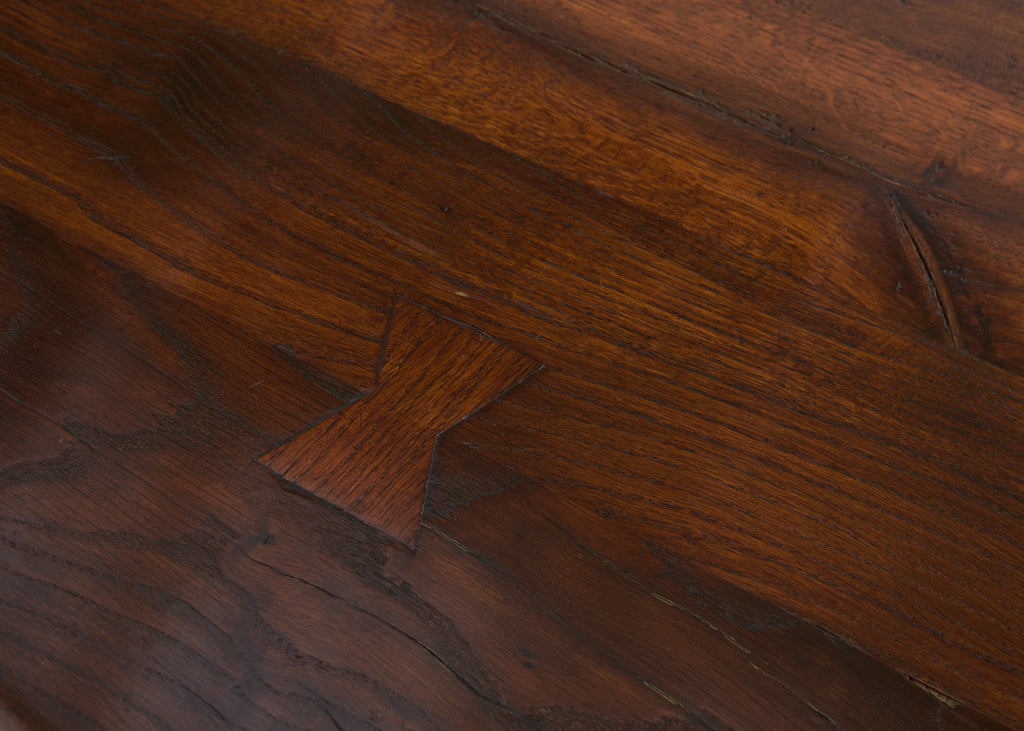 Country French Provincial Oak Farmhouse Double Pedestal Dining Table