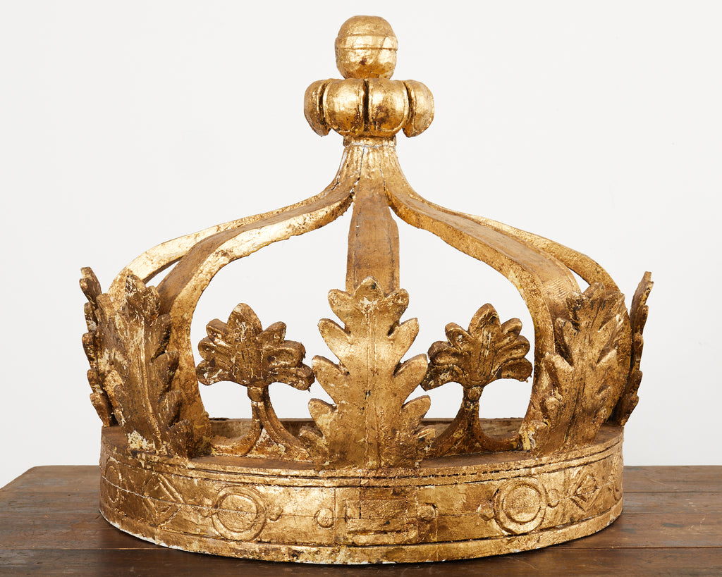 19th Century Pair of Italian Baroque Style Giltwood Bed Coronas