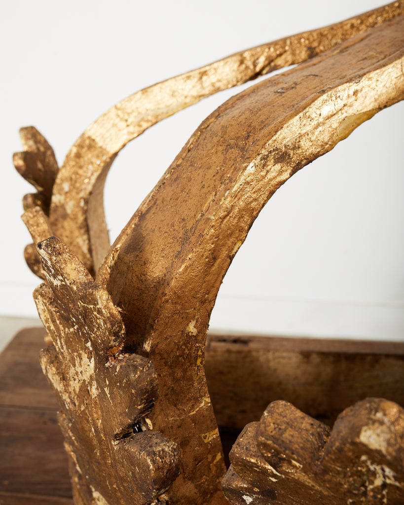 19th Century Pair of Italian Baroque Style Giltwood Bed Coronas