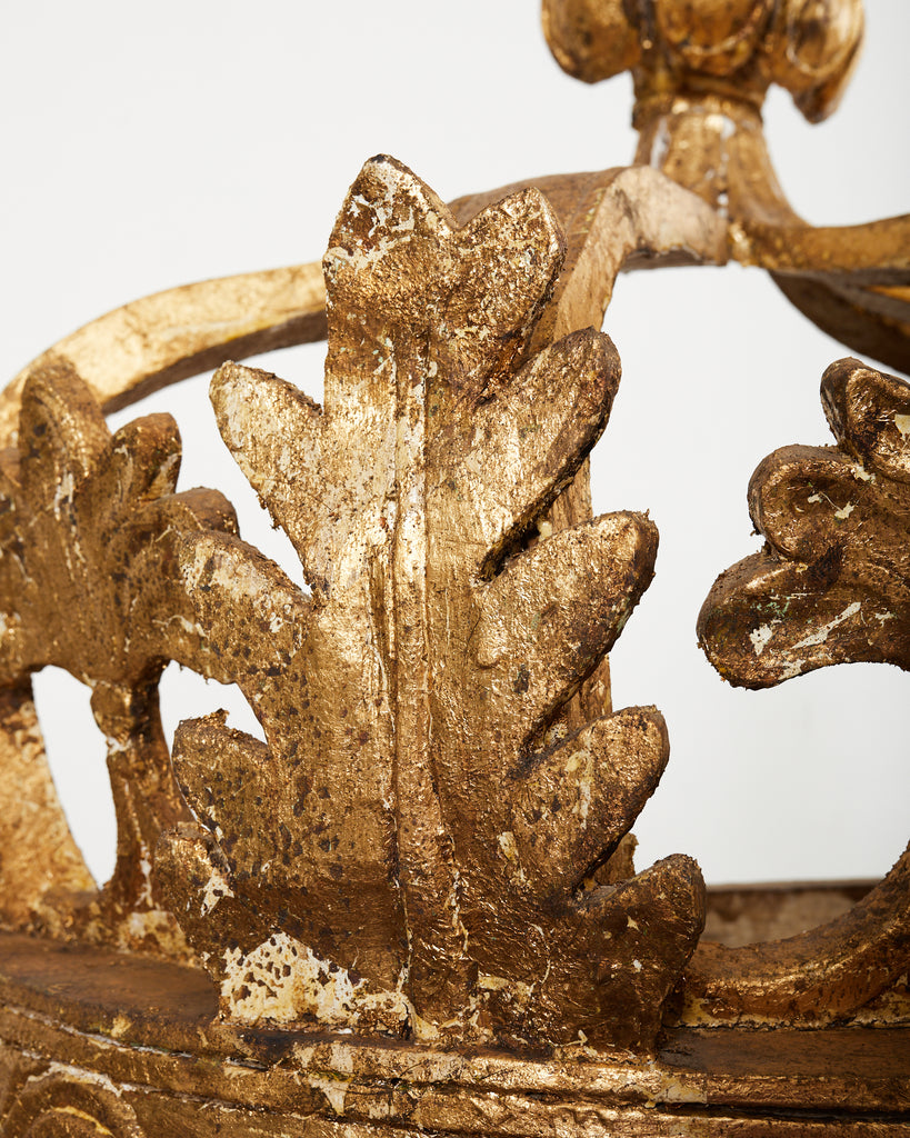 19th Century Pair of Italian Baroque Style Giltwood Bed Coronas