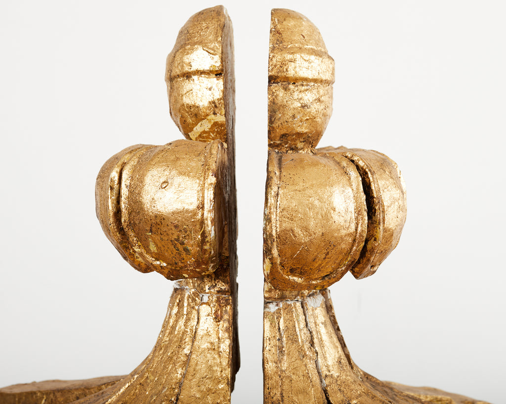 19th Century Pair of Italian Baroque Style Giltwood Bed Coronas