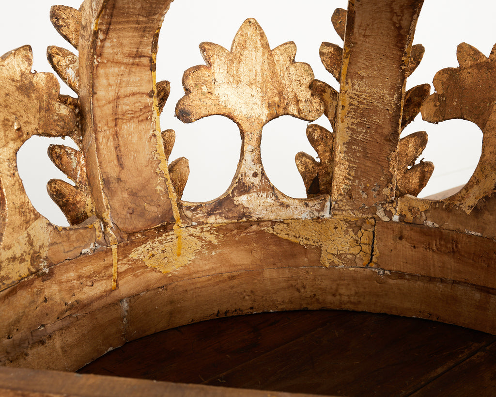 19th Century Pair of Italian Baroque Style Giltwood Bed Coronas