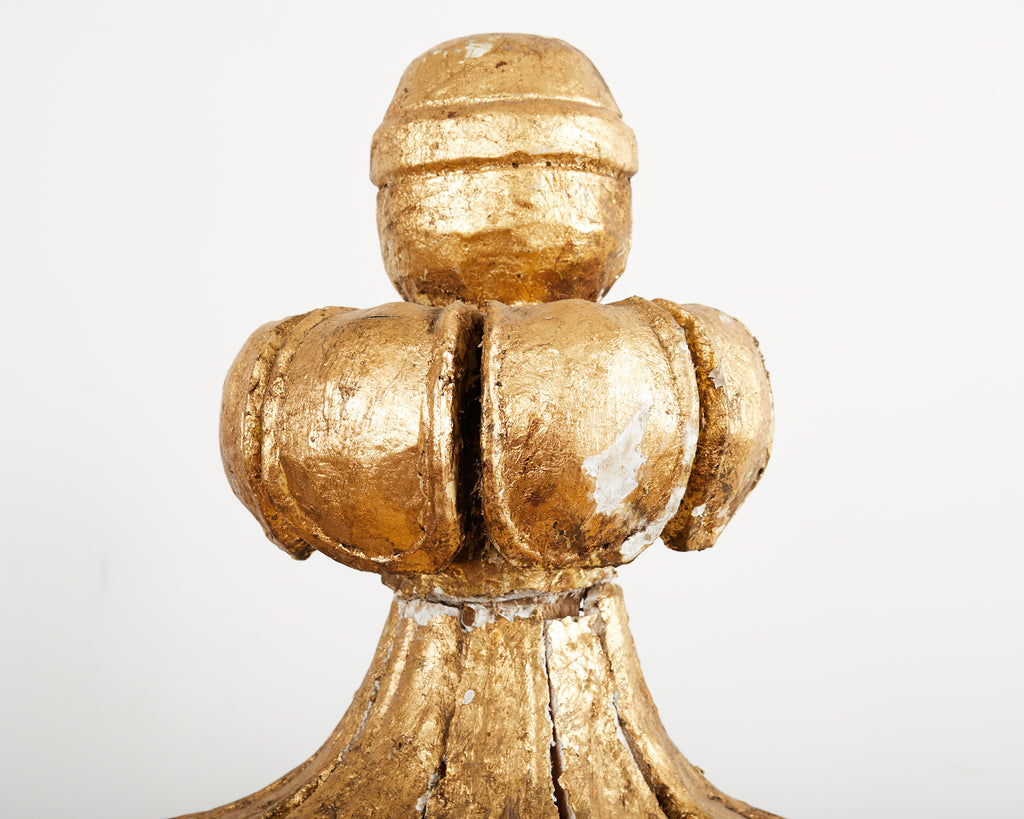 19th Century Pair of Italian Baroque Style Giltwood Bed Coronas