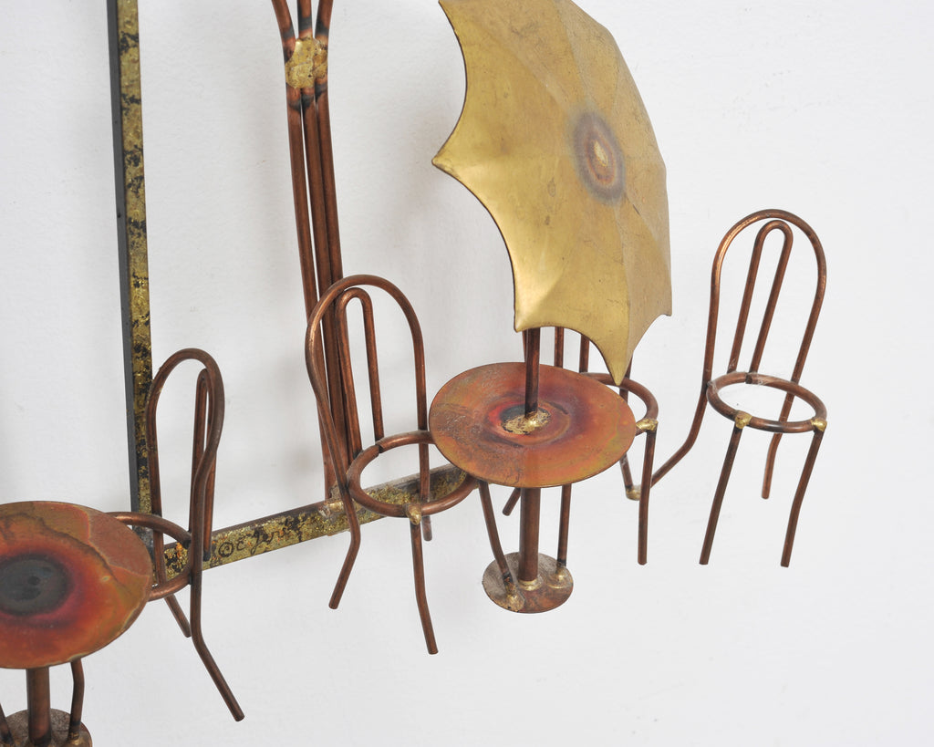 C. Jeré Attrib. Brass Parisian Café Bistro Wall Sculpture