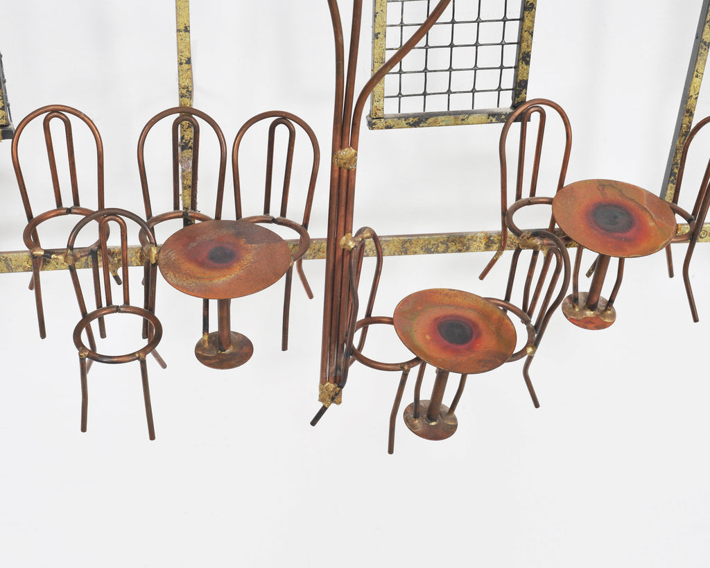 C. Jeré Attrib. Brass Parisian Café Bistro Wall Sculpture