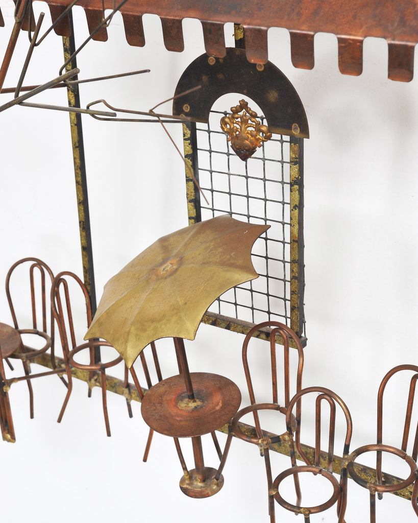 C. Jeré Attrib. Brass Parisian Café Bistro Wall Sculpture