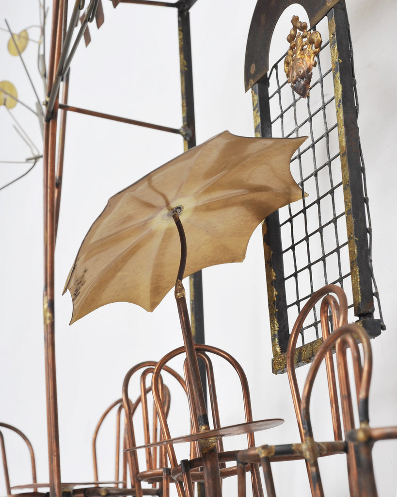 C. Jeré Attrib. Brass Parisian Café Bistro Wall Sculpture