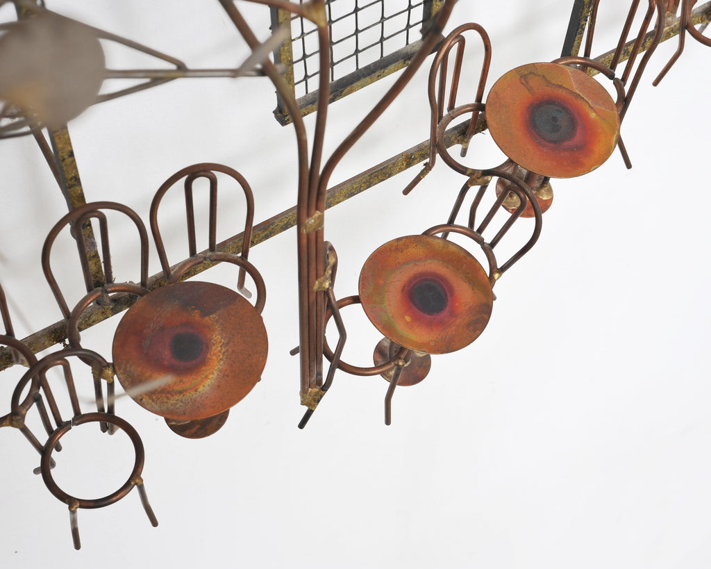 C. Jeré Attrib. Brass Parisian Café Bistro Wall Sculpture