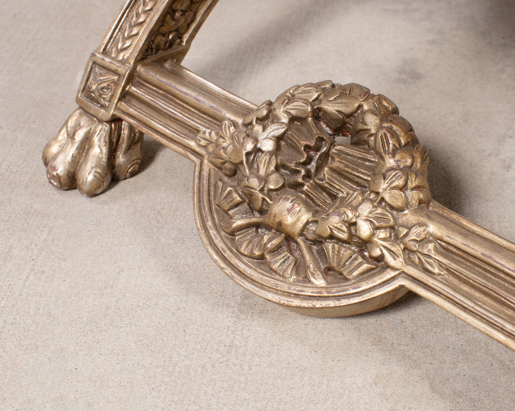 Pair of Italian Neoclassical Style Silvered Curule Bench Seats