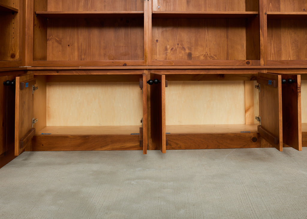 Monumental Pine Bookcase Sectional Wall Library 15 ft.