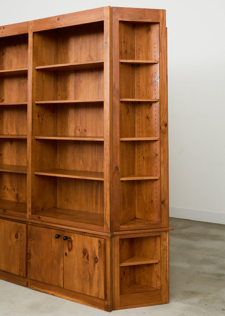 Monumental Pine Bookcase Sectional Wall Library 15 ft.