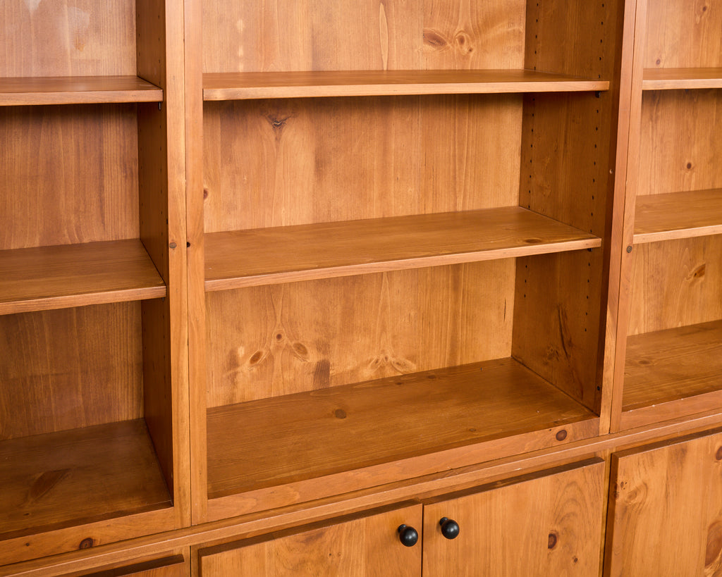 Monumental Pine Bookcase Sectional Wall Library 15 ft.