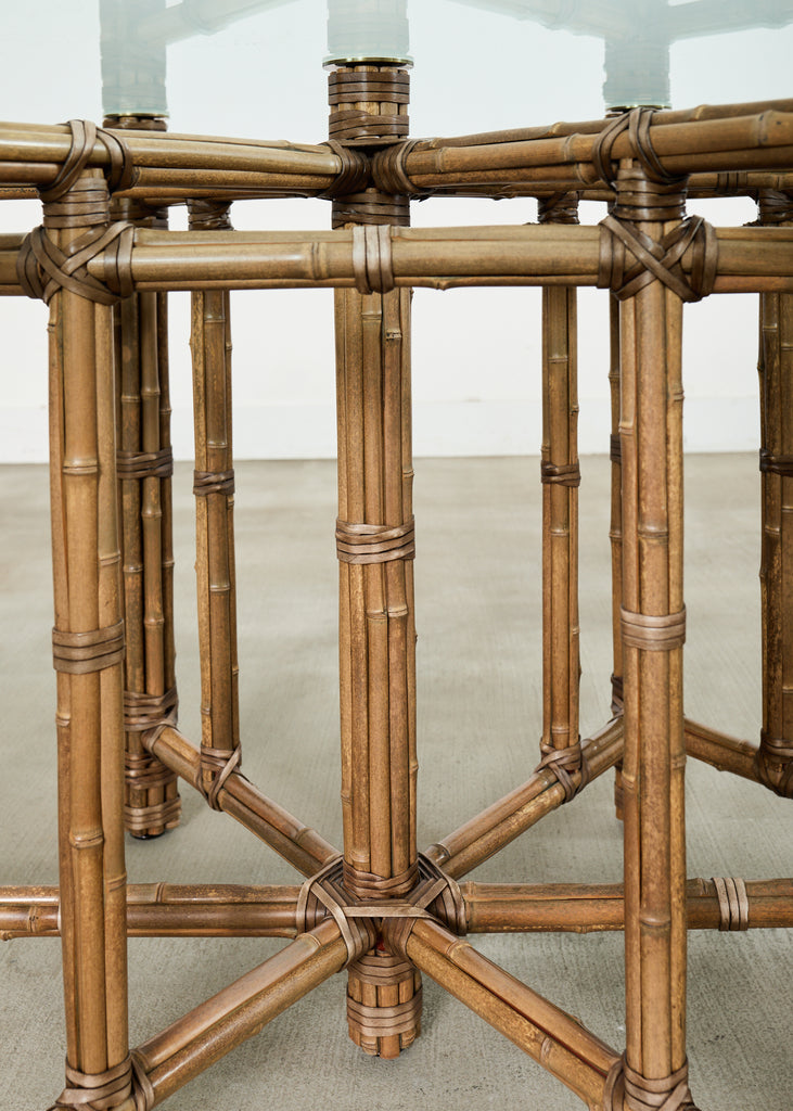 Monumental McGuire Organic Modern Bamboo Oval Dining Table 9 Ft.