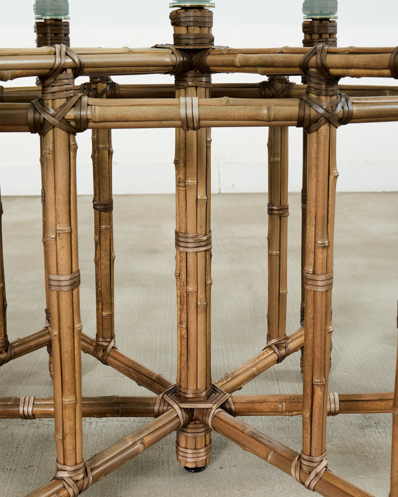 Monumental McGuire Organic Modern Bamboo Oval Dining Table 9 Ft.