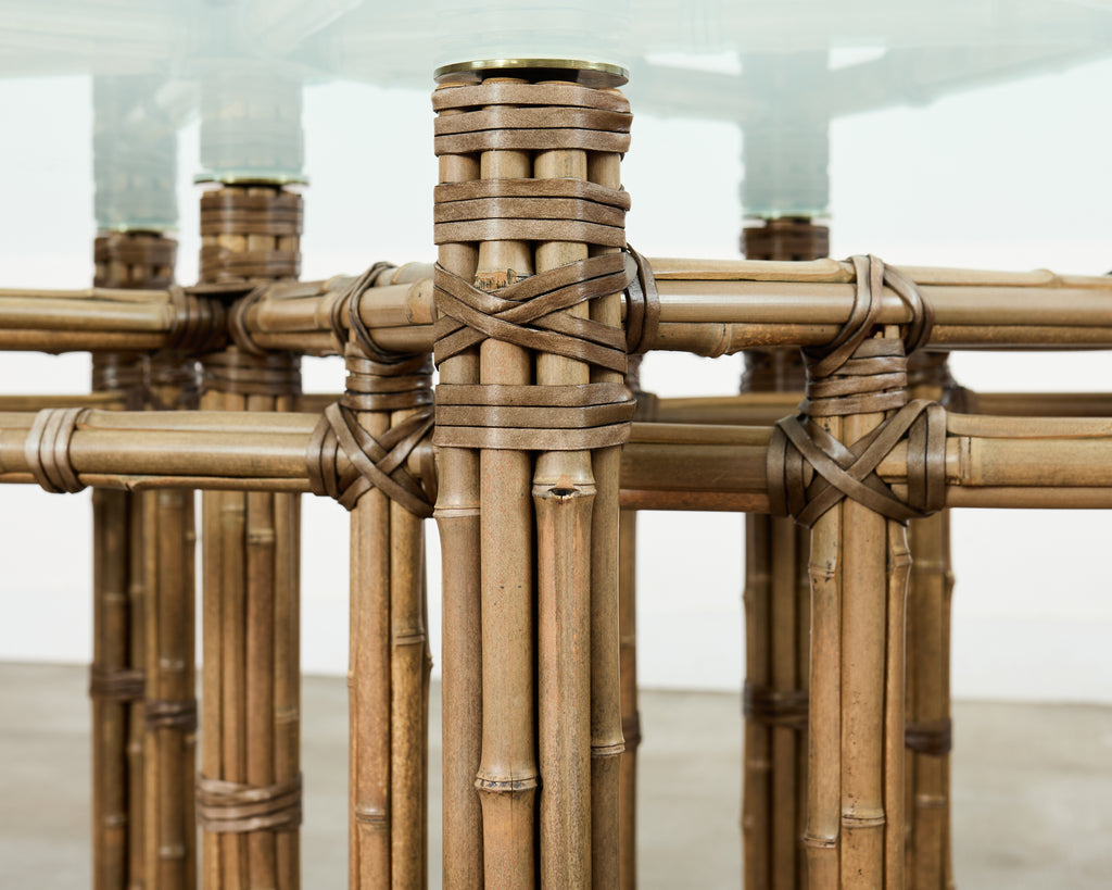 Monumental McGuire Organic Modern Bamboo Oval Dining Table 9 Ft.