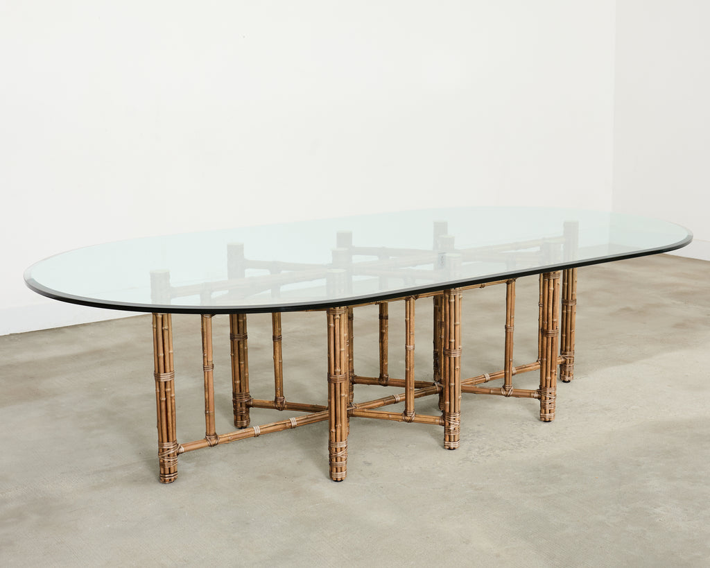 Monumental McGuire Organic Modern Bamboo Oval Dining Table 9 Ft.