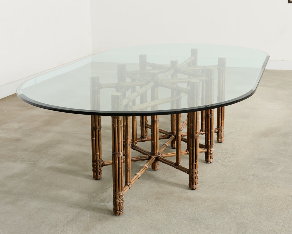 Monumental McGuire Organic Modern Bamboo Oval Dining Table 9 Ft.