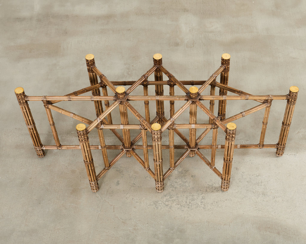 Monumental McGuire Organic Modern Bamboo Oval Dining Table 9 Ft.