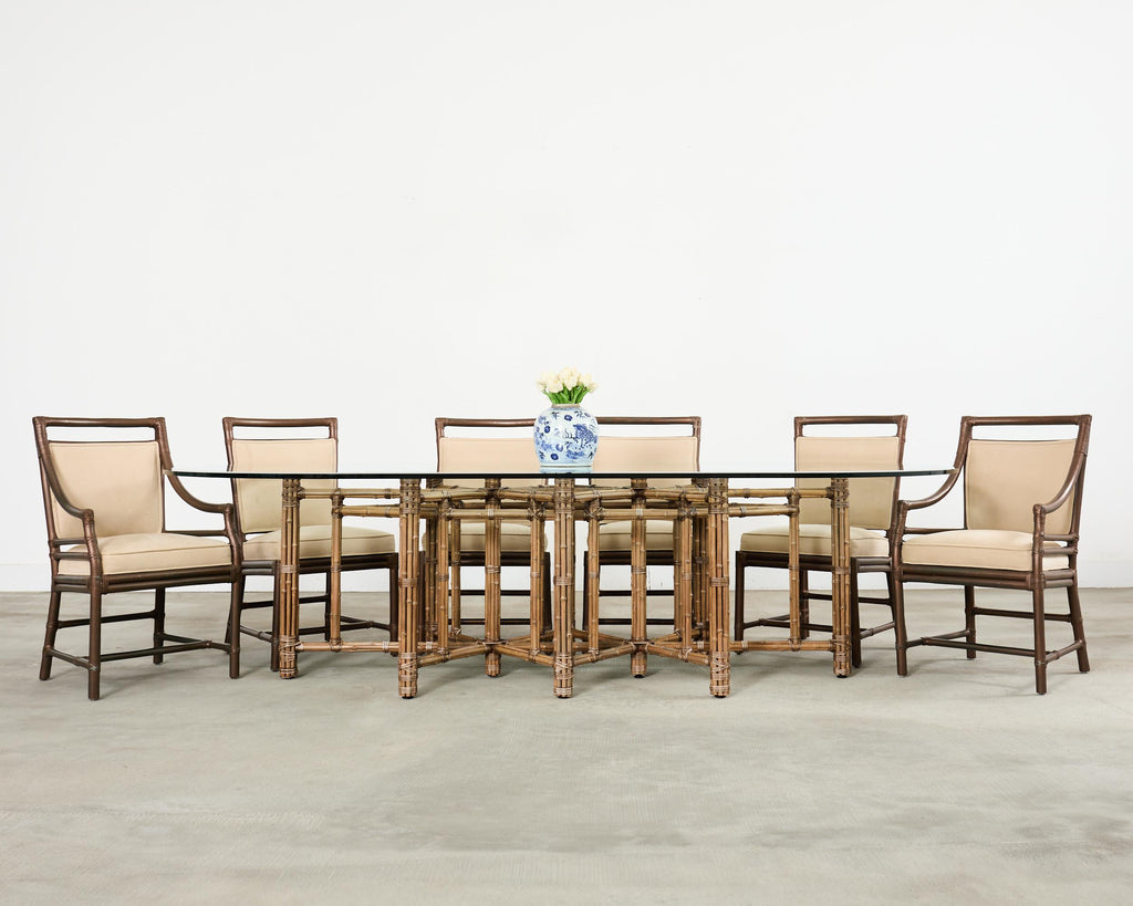 Monumental McGuire Organic Modern Bamboo Oval Dining Table 9 Ft.