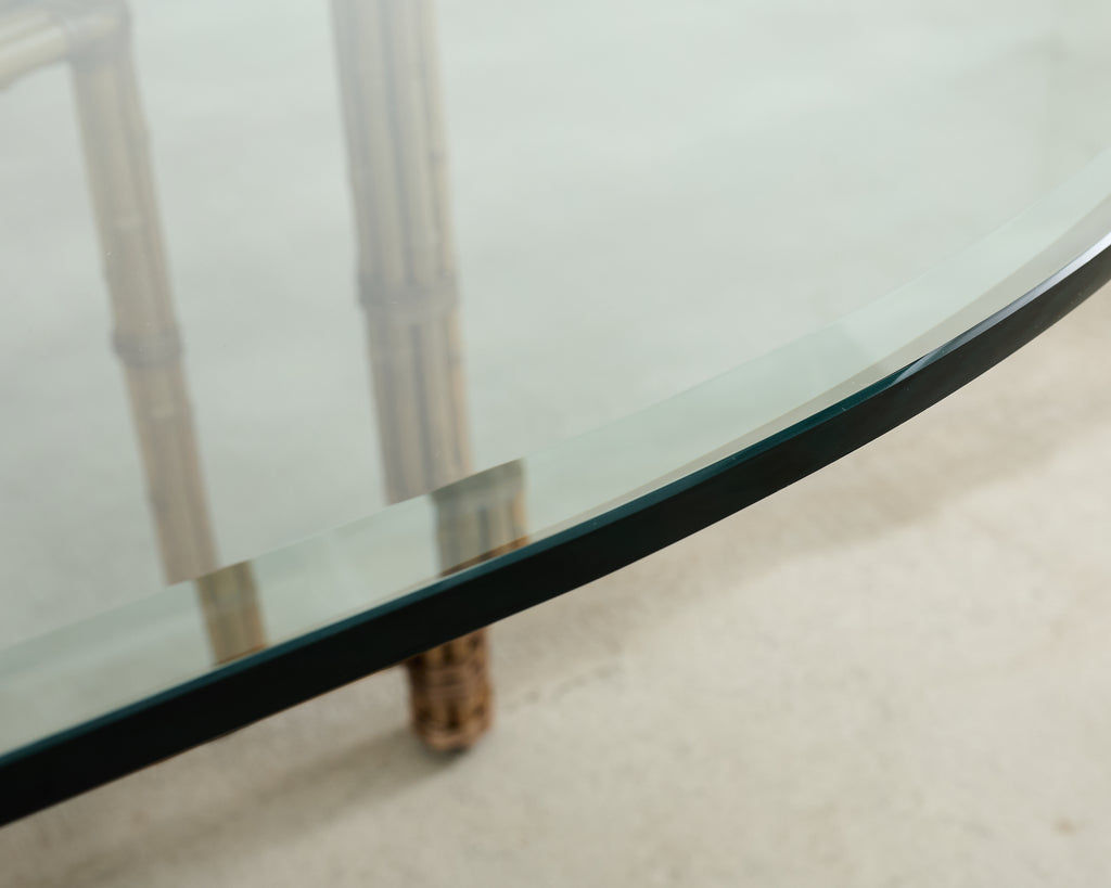 Monumental McGuire Organic Modern Bamboo Oval Dining Table 9 Ft.