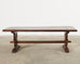 Country French Provincial Style Oak Farmhouse Trestle Dining Table