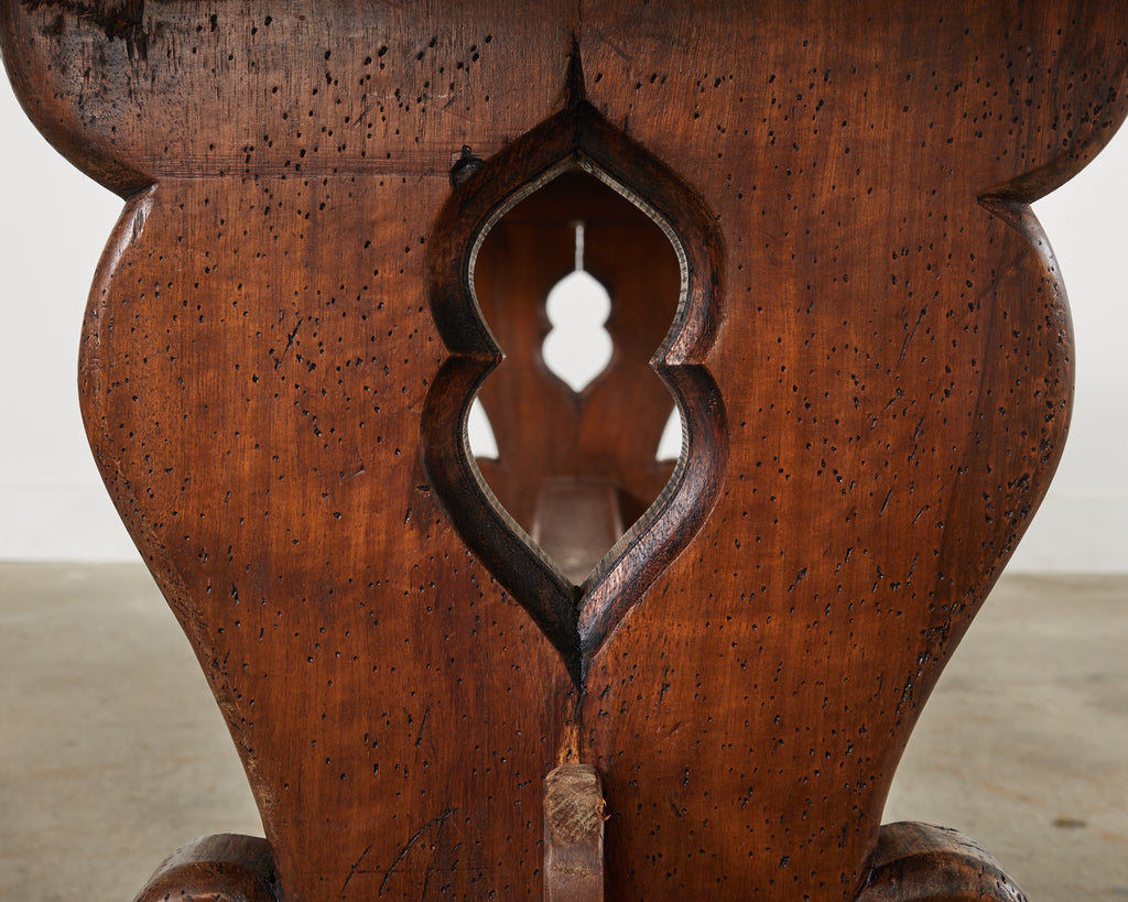 Country French Provincial Style Oak Farmhouse Trestle Dining Table