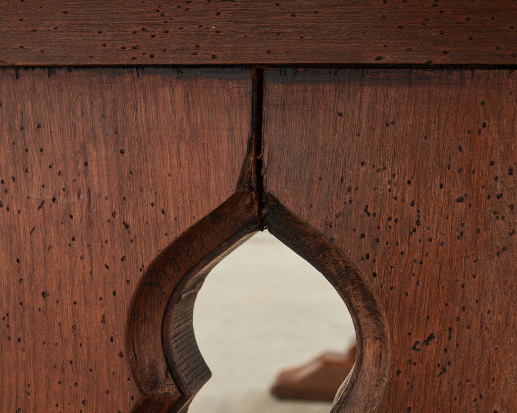 Country French Provincial Style Oak Farmhouse Trestle Dining Table