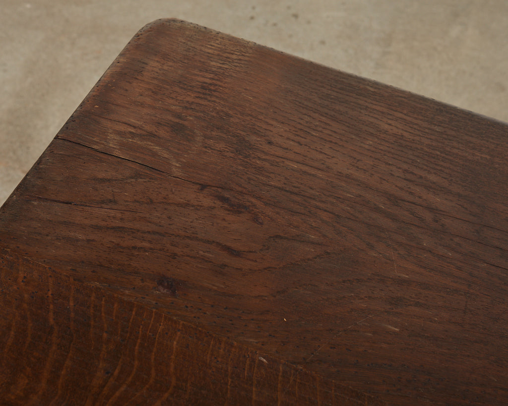 Country French Provincial Style Oak Farmhouse Trestle Dining Table