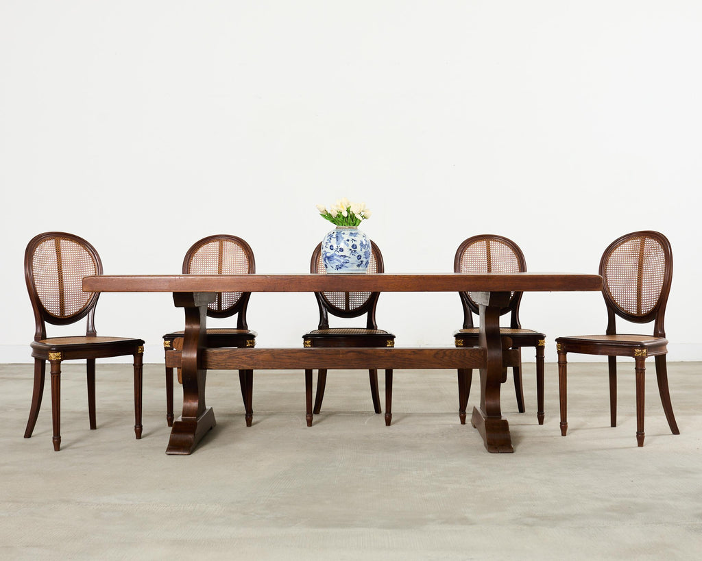 Country French Oak Farmhouse Trestle Dining Table