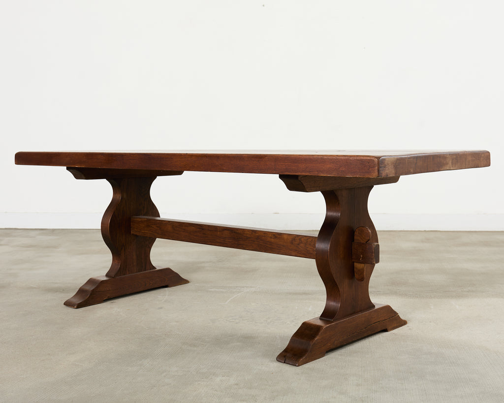 Country French Oak Farmhouse Trestle Dining Table