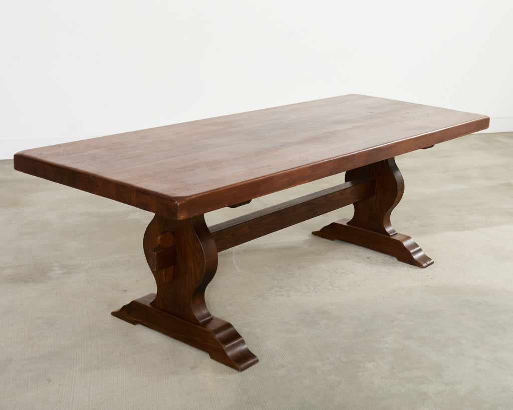 Country French Oak Farmhouse Trestle Dining Table